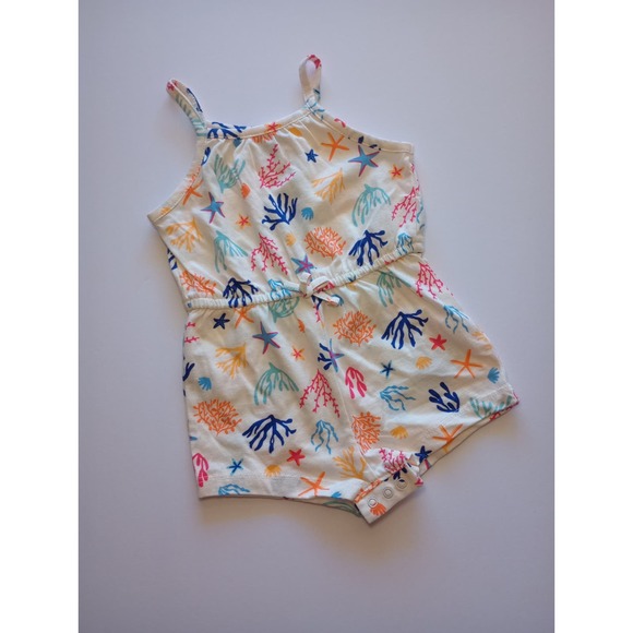 Old Navy- Sleeveless Romper for Baby-Coral Reef Print- Size 3-6 months - Picture 1 of 5
